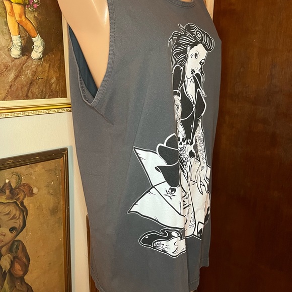 FATAL Clothing Mens Tank Top Rockabilly Pinup Tattoo California Size Large - Picture 3 of 5